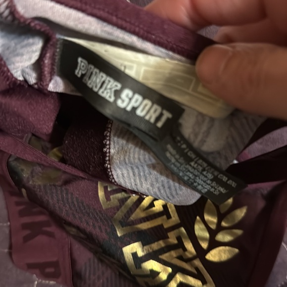 PINK Victoria's Secret Burgundy and Gold Bralette size small - Picture 2 of 3